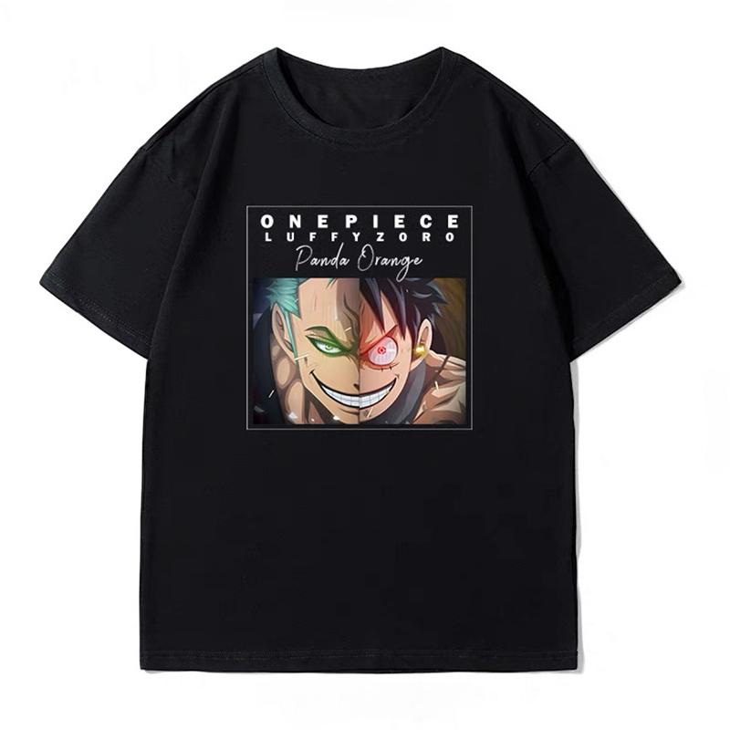 ONE PIECE Anime Tshirt Mens Twodimensional Cotton Oversize Looseprinted Summer Shortsleeved Top Parentchild Clothing