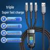 Transparent 3-in-1 Super Fast Charging Cable with Light for Apple & Huawei