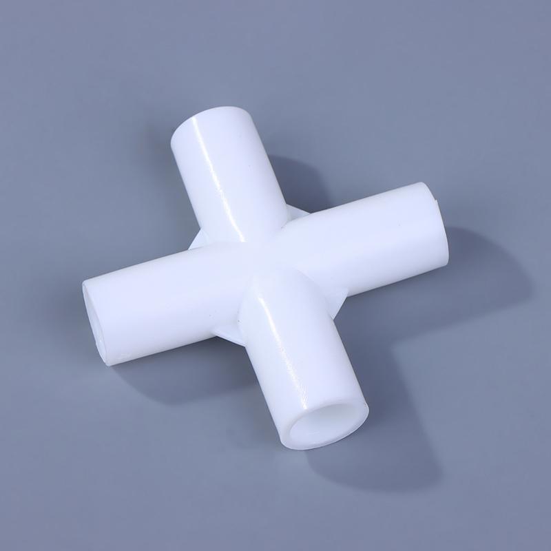10 Pièces 12Mm Connecteur de Tuyau en Plastique Blanc Raccord de Joint Fixe pour Étagère Tente Bricolage Té Quatre Voies Droit Coude Crochet de Garde-robe Joint
