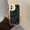 Neon Pattern Phone Case Hard Leather For iPhone 16 15 14 13 12 Mini 11 14 Pro Max Xs X Xr 7 8 Plus Fundas