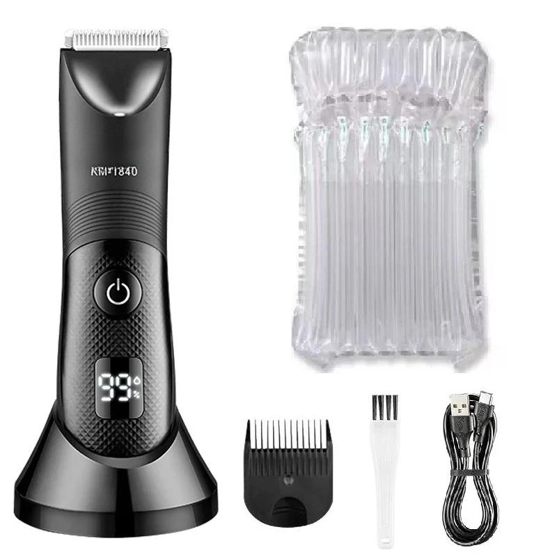 

Триммер для волос на теле в паху для мужчин и женщин, триммер для лица и бороды, перезаряжаемая бритва для лобковых волос, электрический грумер для тела, водонепроницаемый