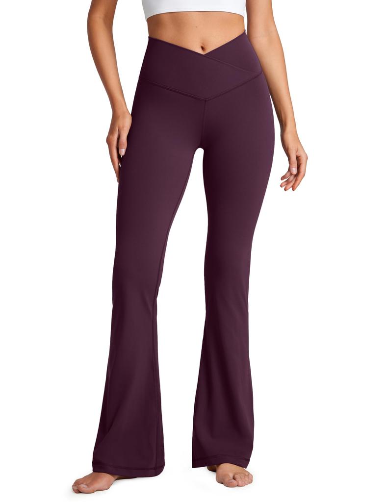 CRZ YOGA Flared Yoga Soft and Plus Deep Size M Leggings, V-Waist, Stretch, Fitness, Size, 31"/78cm Inseam, Butterluxe, Purple,