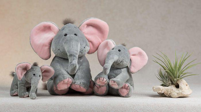 Peluche - BabySugar - 5190 - Élégant Éléphant Rose - Taille XS 13 Cm - Lavable En Machine