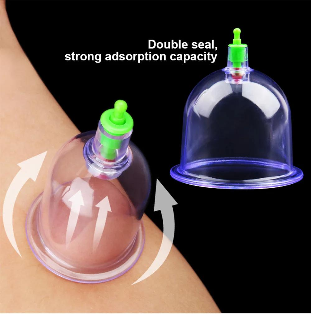 12/6Pcs Vacuum Cupping Set Suction Cups Back Massage Body Cup Detox Massage Body Cups Vacuum Cupping Anti Cellulite Massage Jars