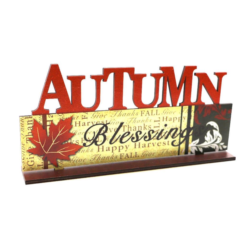 Wooden Happy Bumper Festival Table Decorations Maple Leaf Sunflower Table Ornaments Halloween Sign Fall Party Decoration