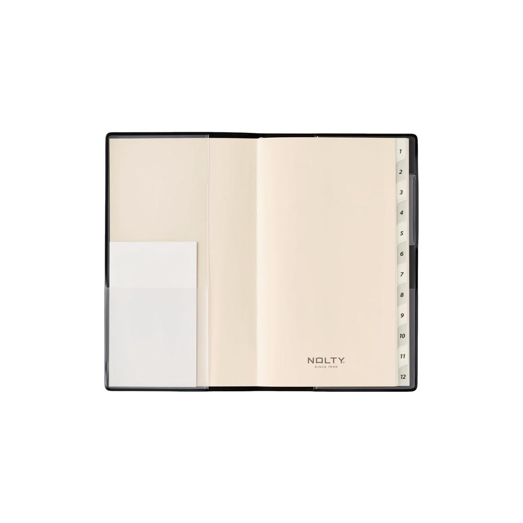 Planner JMAM NOLTY Monthly Slim 2027 Block Sunday Start Index Pen Holder Nov 2026 Start 162 x 97 mm