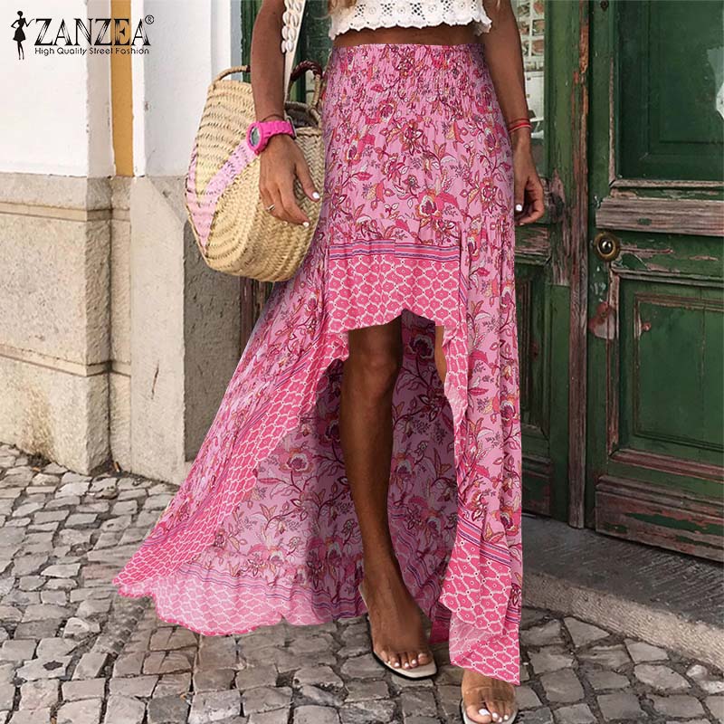 

ZANZEA Женские летние юбки трапециевидной формы с богемным принтом