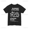 Sonntag Radfahren Kaffeeklatsch Grafik T-Shirts Unisex Frau Mann Sommer Fahrrad Hochwertiges T-Shirt Klassische Atmungsaktive Oberteile