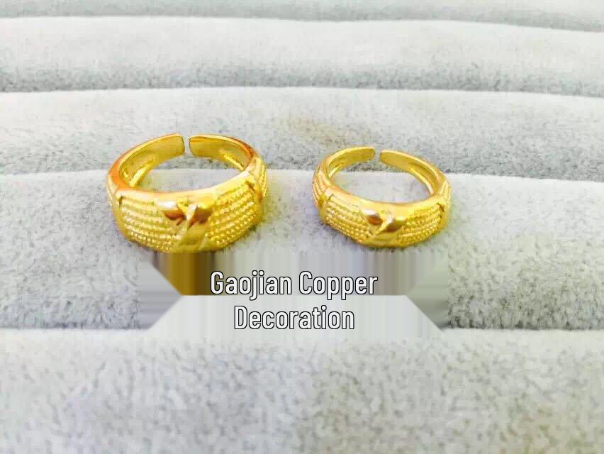 

The Old Nine Gates Adjustable Buddha-Style Brass Gold-Plated Couple Rings