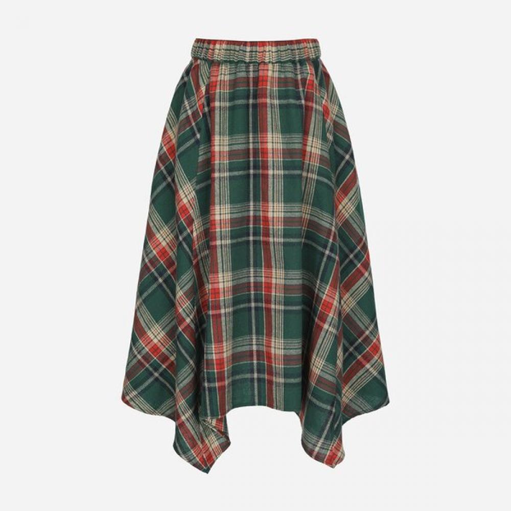 Thursday Island Gingham Check Layered Skirt T258msk232w Green (GN)/M