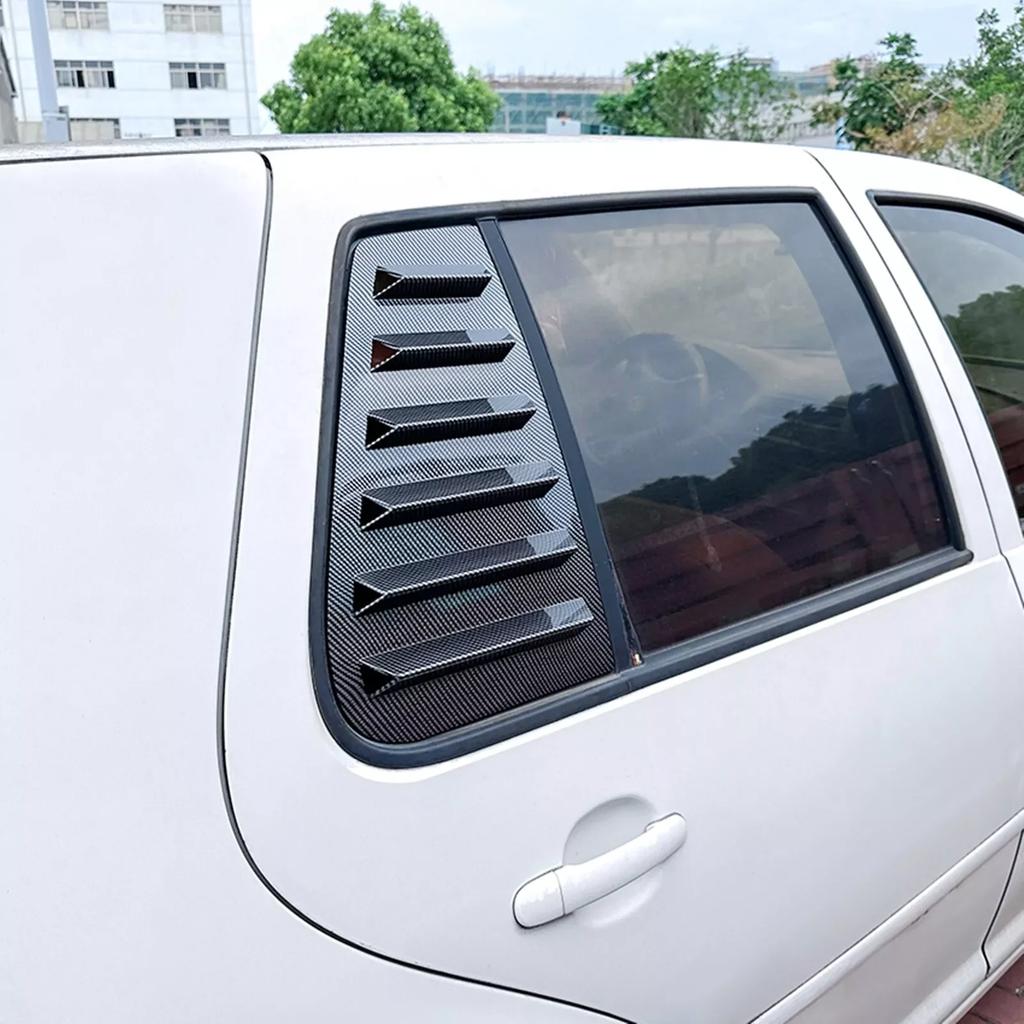 For Volkswagen GOLF 4 MK4 1997-2006 Car Rear Louver Window Side Shutter Cover Trim Sticker Vent Scoop ABS Carbon Fiber Black ABS