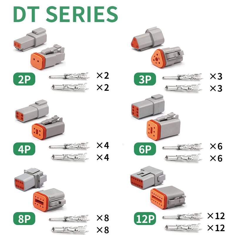 5/10/100 Sets DEUTSCH Connector DT/DTM/DTP/DT15/DT13 deutch connector male DT06-2S waterproof connector DT04-2P female plug
