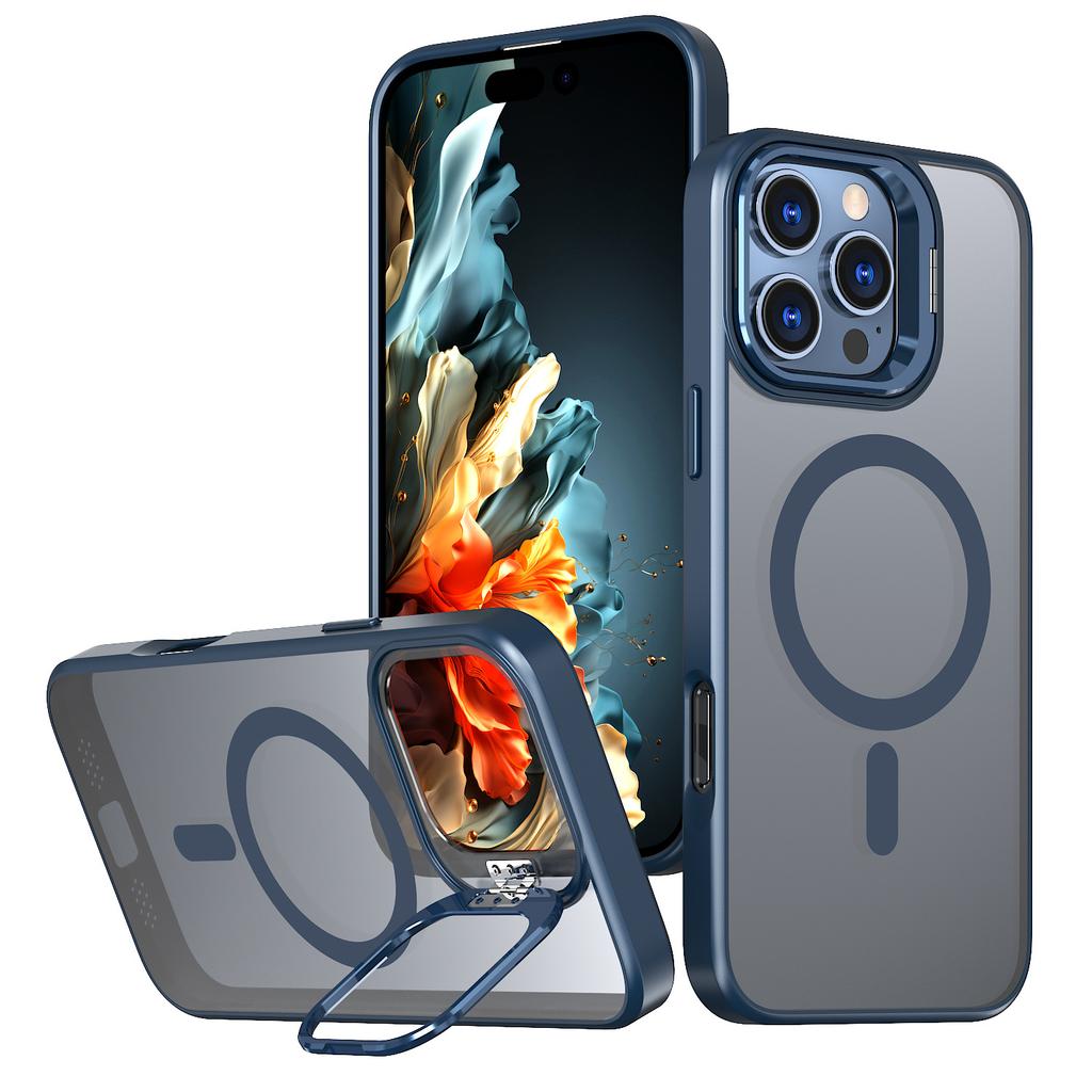 Applicable to Apple 17 transparent skin feeling mobile phone case, lens frame all-inclusive hidden bracket iPhone17pm magnetic case