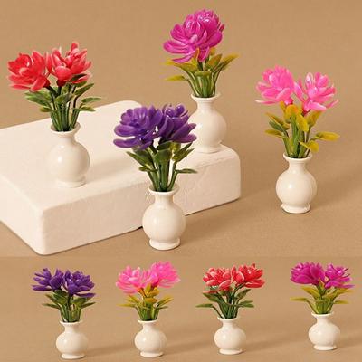 1:12 Dollhouse Miniature 1.4*5.3~5.6cm Outdoor Vase Accessories  Miniature Dollhouse Decorations