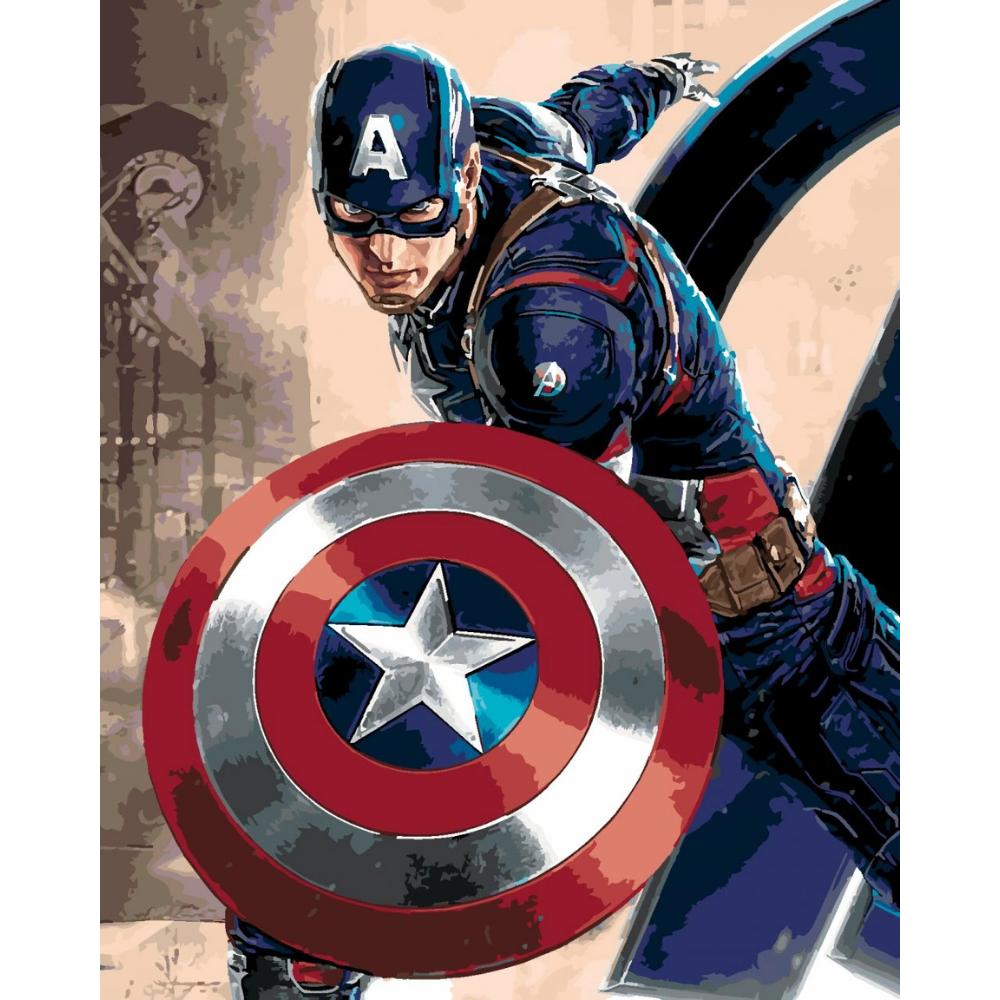Malowanie Po Numerach Obrazy Do Malowania - Kapitan Ameryka Marvel 40X50 Cm