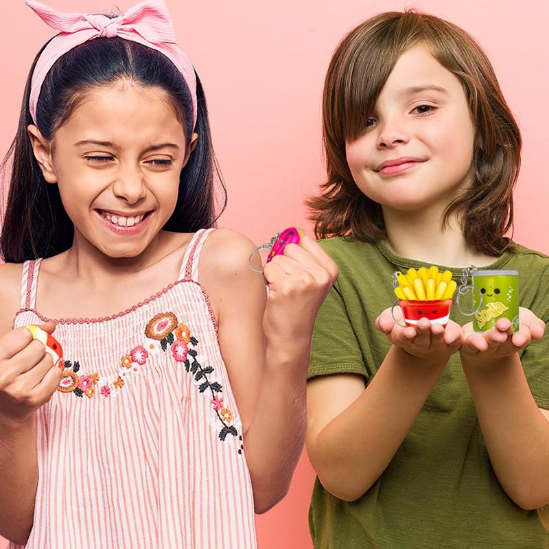 6Pcs Simulated Food Donut Fries Squish Stress Relief Toys For Kids Birthday Party Favors Classroom Rewards Gift Goodie Filler
