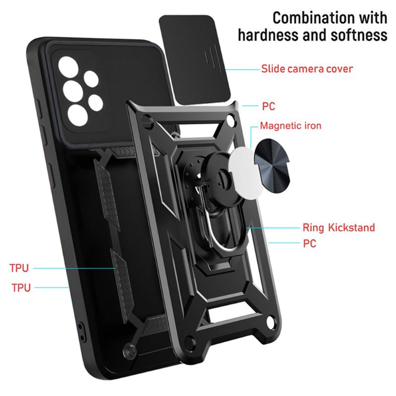 Armor Bumpers Case For Samsung Galaxy S24 S23 S22 S21 Ultra S20 Plus A53 A54 S20 FE Note 20 S23 FE Slide Camera Lens Cover