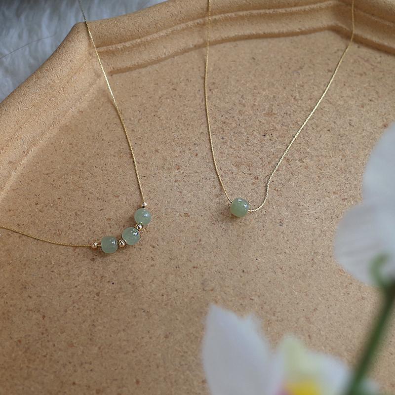 Bead Chain Necklace For Women Fresh Temperament  Peace Happiness Jewelry