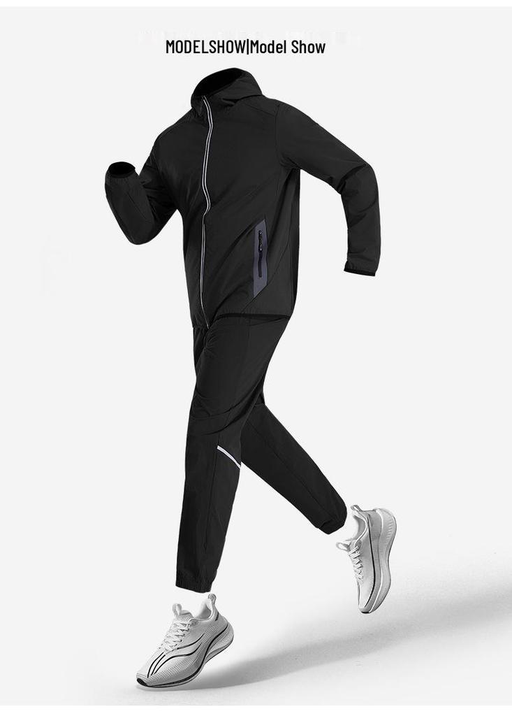 Men's Quick-Dry Running Suit: Spring/Summer Jacket with Printed LOGO for Fitness and Morning Runs