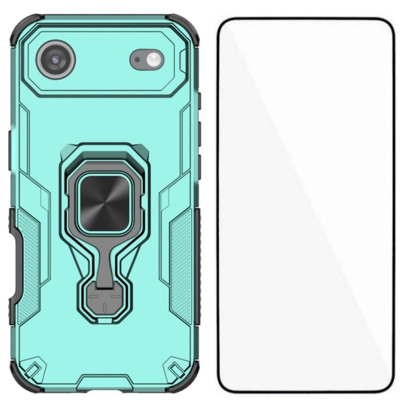 For iPhone 17 Air Phone Case WANLONFENG PC TPU Back Cover Kickstand with Tempered Glass