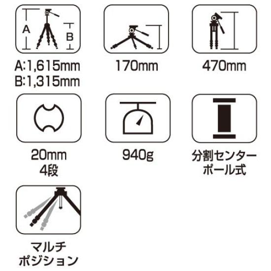 SLIK Sprint PRO II CG N Travel Tripod 106549 4-Section