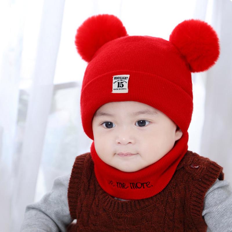 Knitted Pompon Hat for Children, Baby Warm Ear Protection Hat, Customizable Styles