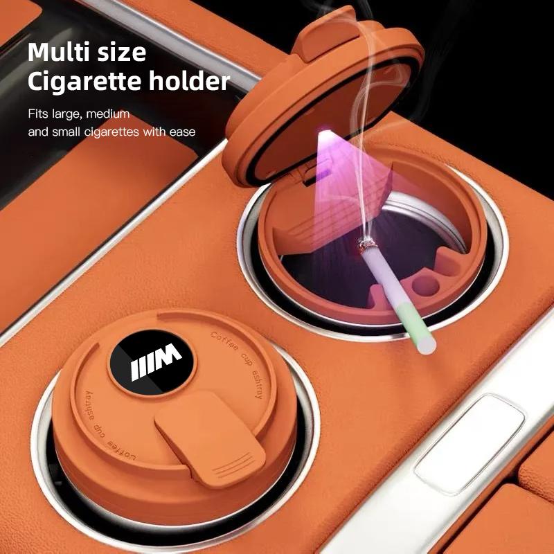 Car Ashtray Upgrade Creative Coffee Cup Style Car with Lid LED Metal Ashtray For BMW G80 G06 G07 G42 G14 G15 X1 X3 X5 M2 M3 M4 M