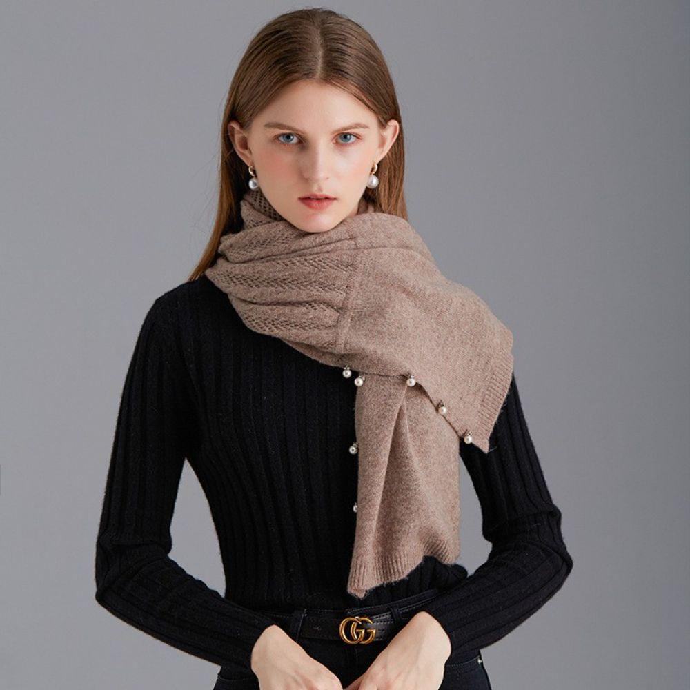 

Hollow Imitation Cashmere Fake Collar Women Cardigan Knitted Coat Women Warm Scarf Wool Shawl