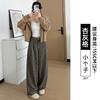 Black plaid wide-leg pants women's new autumn straight casual pants loose lazy wind loose pants