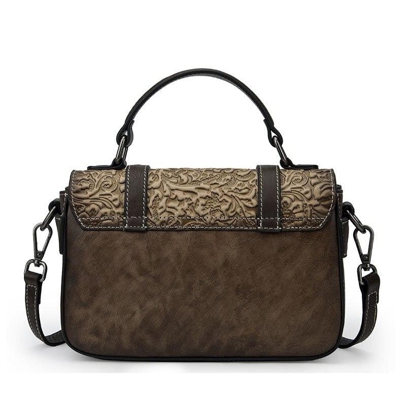 Johnature Retro artesanal gravação bolsa feminina lazer couro genuíno grande capacidade feminino ombro saco do mensageiro