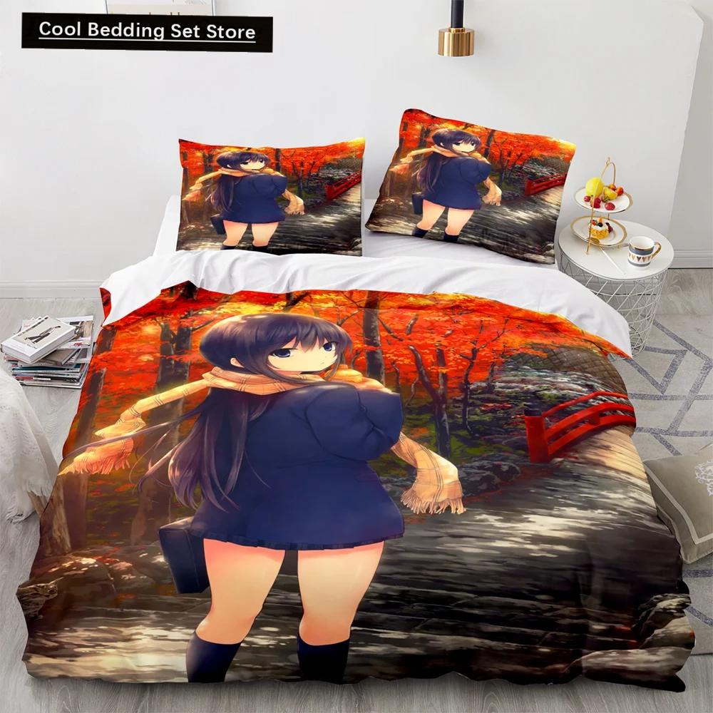 Anime Kawaii Sexy Girl Bedding Set,Duvet Cover Comforter Bed Set Quilt Cover Pillowcase,King Queen Twin Size Boys Girls Adults