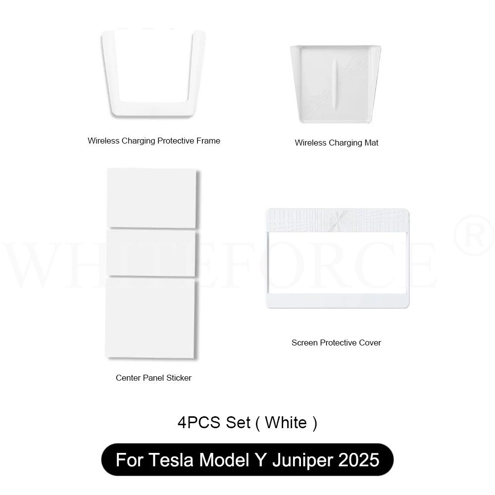 For Tesla Model Y Juniper 2025 Car Wireless Charging Silicone Pad Screen Protective Cover Center Panel Stickers Protection Frame
