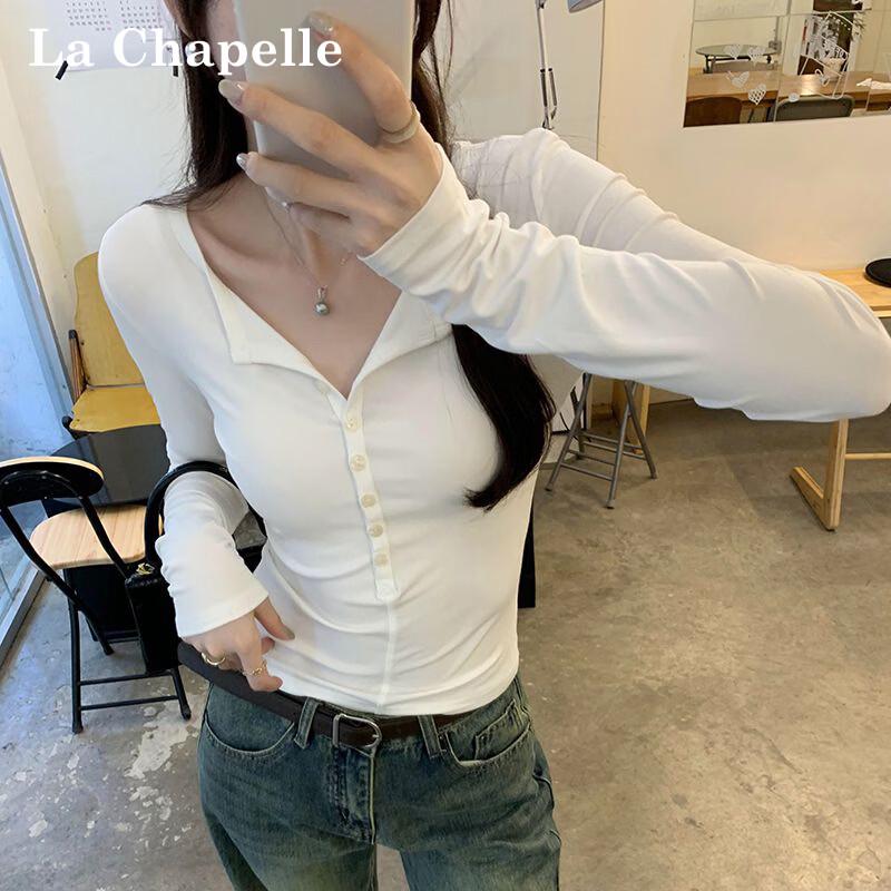 La Chapelle Women's Slim-Fit Long Sleeve Base Layer T-Shirt
