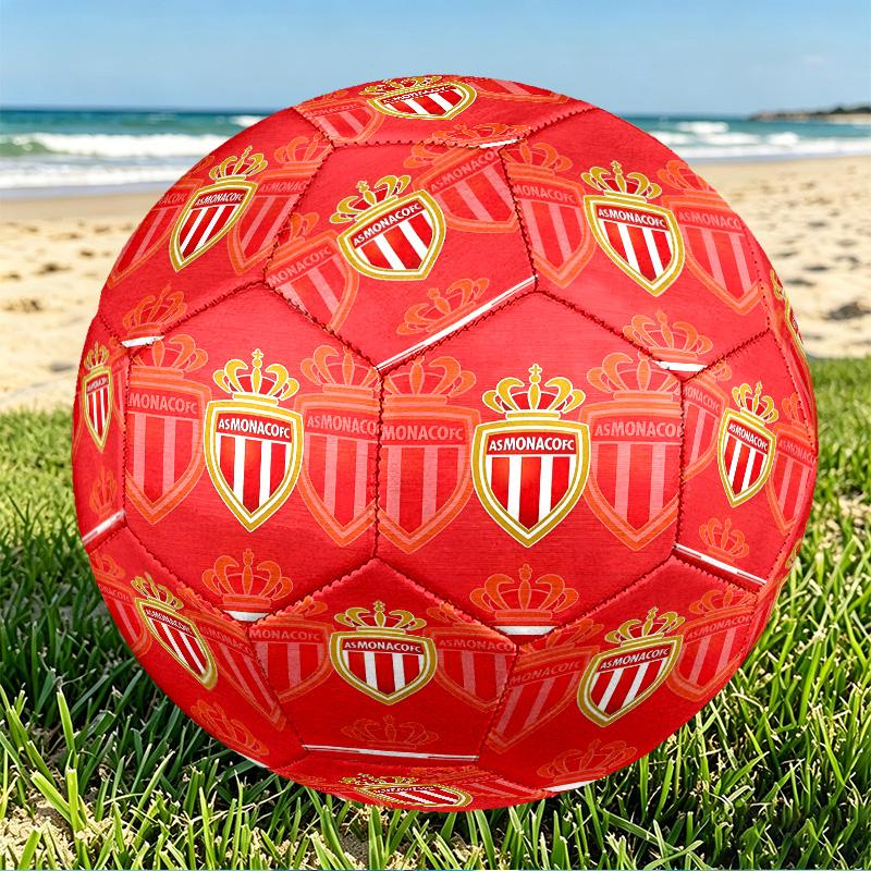 AS Monaco Print Size 5 Soccer Ball, PU Wear Resistant Football for Match Training and Daily Practice, Birthday Gift for Soccer Fans