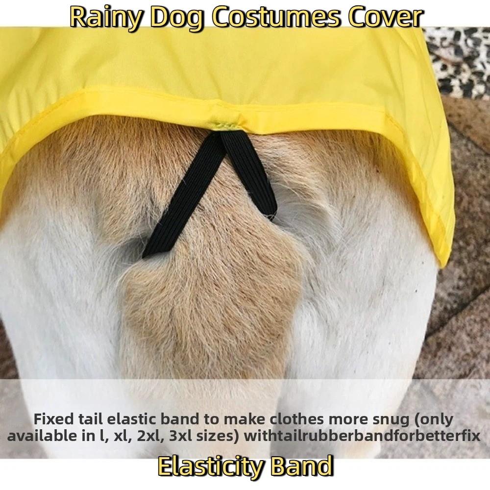 Waterproof Raincoat Dog Vest Reflective Strip Dog Clothes with Hat Pet Rain Jacket Rain Resistant Rainy Dog Costumes Cover