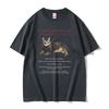 Oversized Red Short-Sleeve T-Shirt Featuring "All I Need to Know About Life I Learned From My Cat" Tabby Cat Life Philosophy Meme Graphic Print