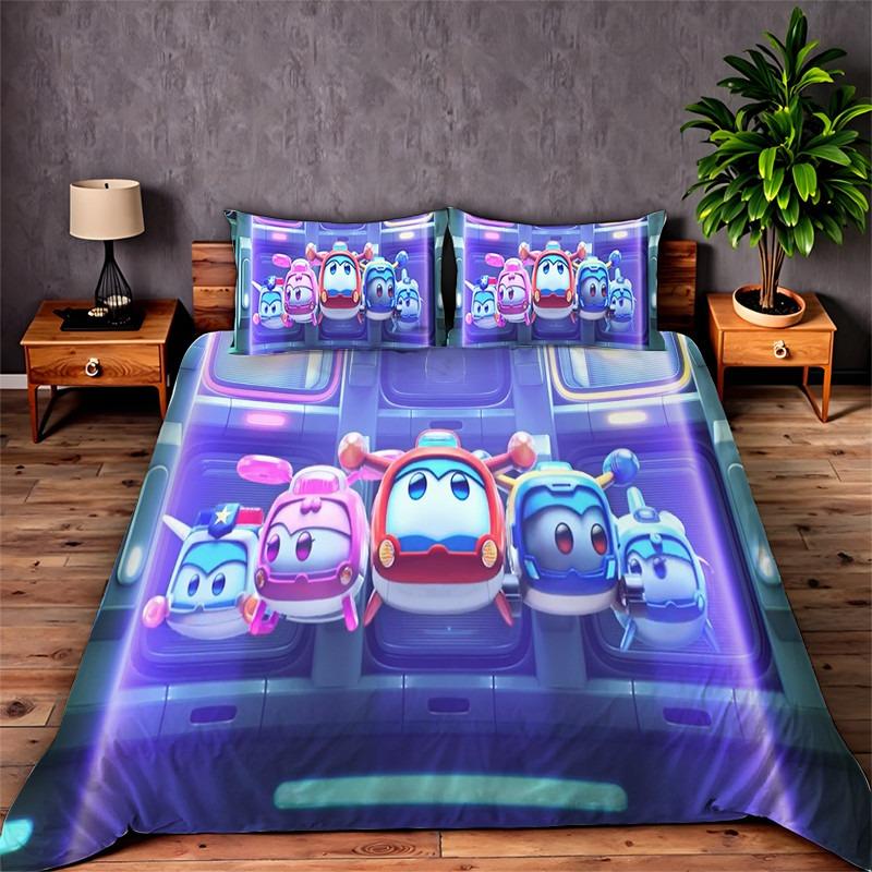 Cartoon Let's Go Duvet Cover Pillowcase Jett Bedding Set Adult Boy Girl Bedroom Decoration Children Single Double Size