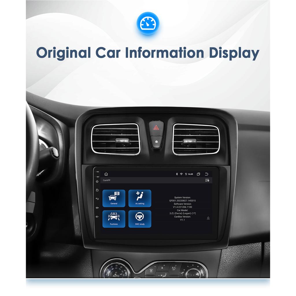 Hizpo Carplay 4G Android 13 Car Radio for Renault Logan 2 2014 - 2019 Sandero 2  Multimedia Video Player GPS 2din Autoradio 7862 Intelligent Screen