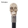 Yellow Resin Skull Head Walking Cane Fashion Decorative Steel Stick Gentleman Elegant Cosplay Cane Knob Crosier 92cm