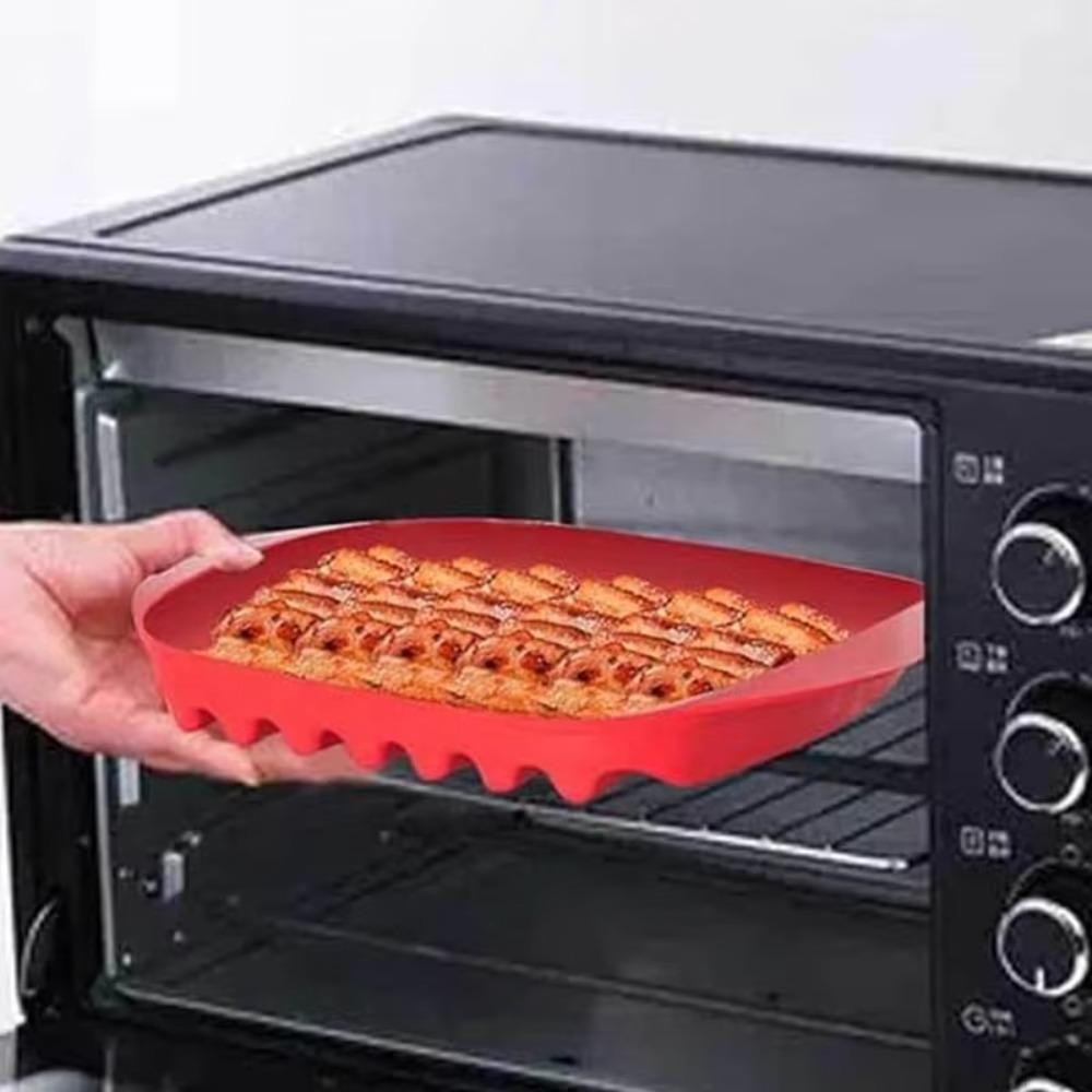Vlnitý nepřilnavý design Podnos na slaninu s víkem Mikrovlnný vařič na slaninu Mikrovlnný grilovací podnos Grilování
