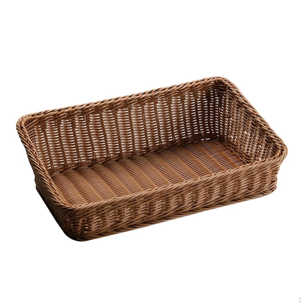 Fruit Basket Serving Tray Farmhouse Food Platter Decorative Woven Storage for Countertop