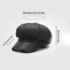 1PC PU Leather Winter Fall Peaked Caps Adjustable Painter Hat New Berets Women Hat Solid Color Beret Octagon Slimming Face