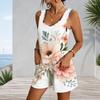 Womens Plus Size Sleeveless Pocket Short Romper