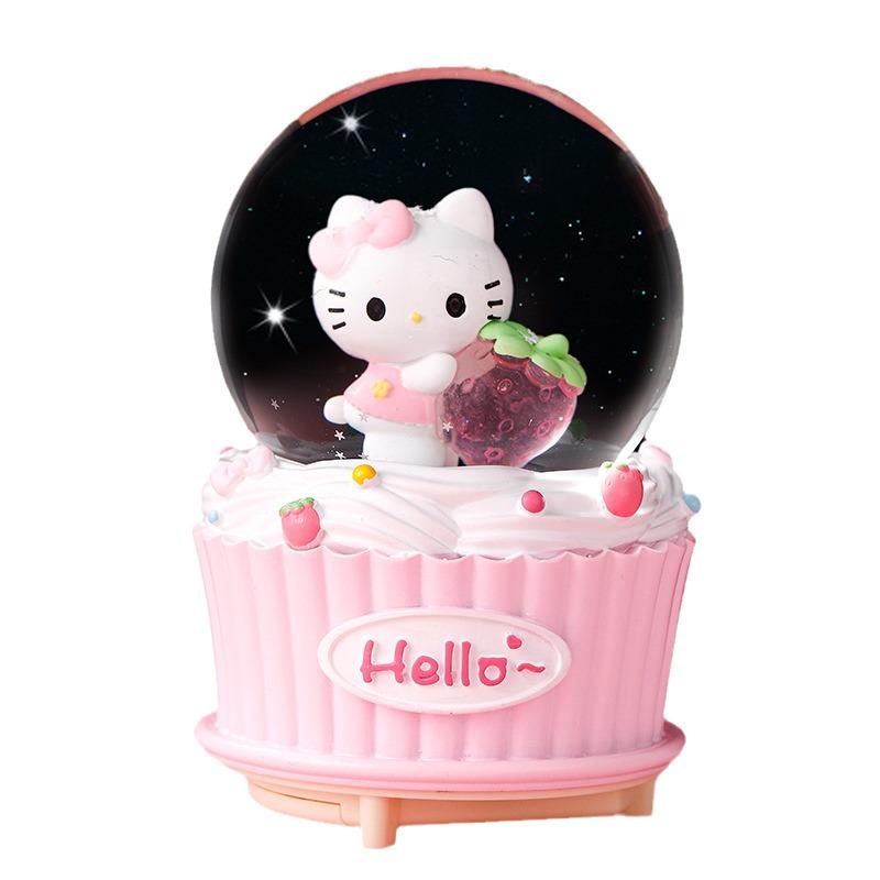 Cartoon Couple Crystal Ball Resin Snow Globe Music Box Toy