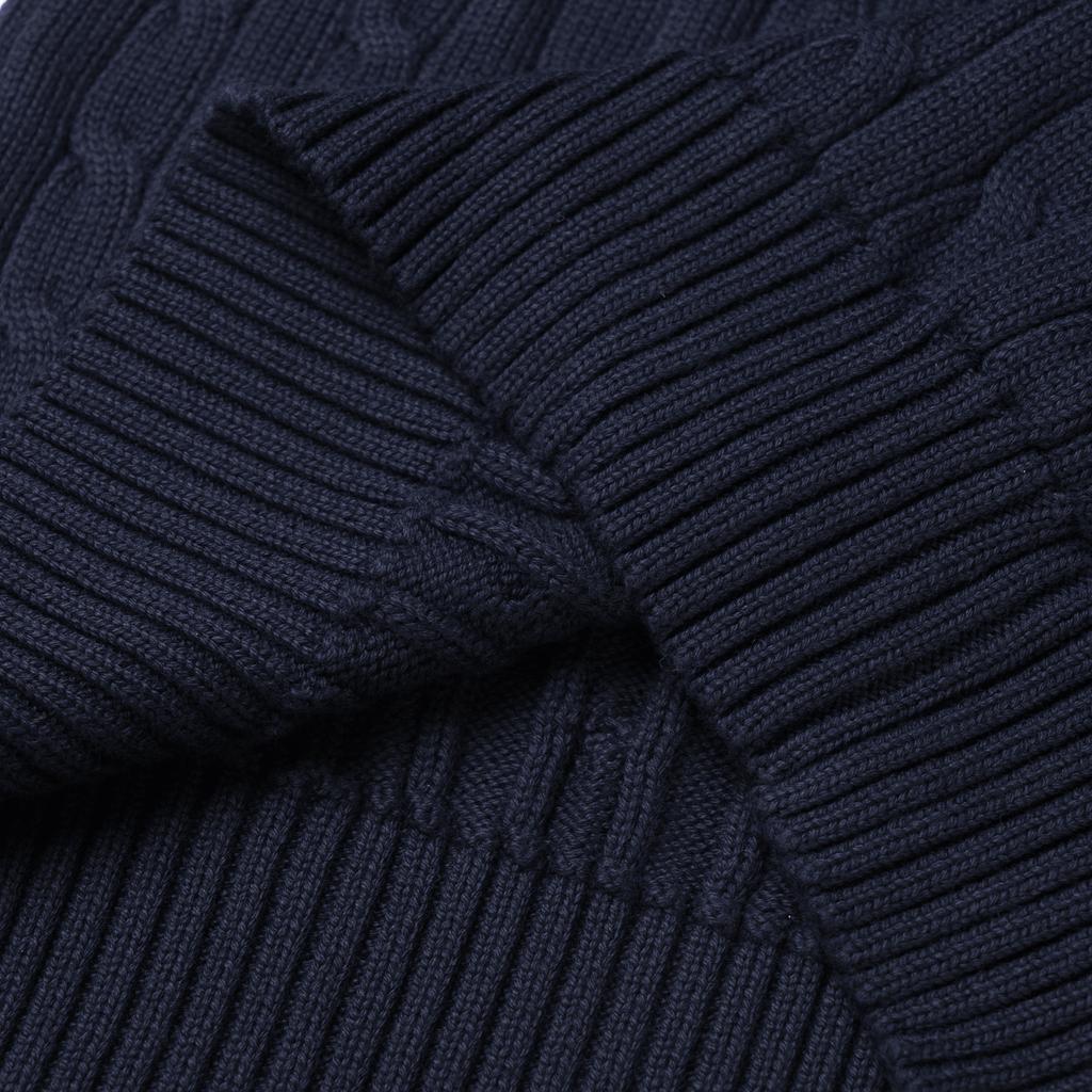 Polo Ralph Lauren Crew Neck Embroidered Cable Knit Sweater Men sweater Dark-Blue 710775885-001