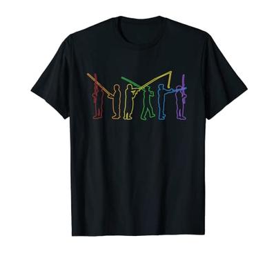 Angler LGBT Rainbow Spinning Fisherman High Sea Angler T-Shirt