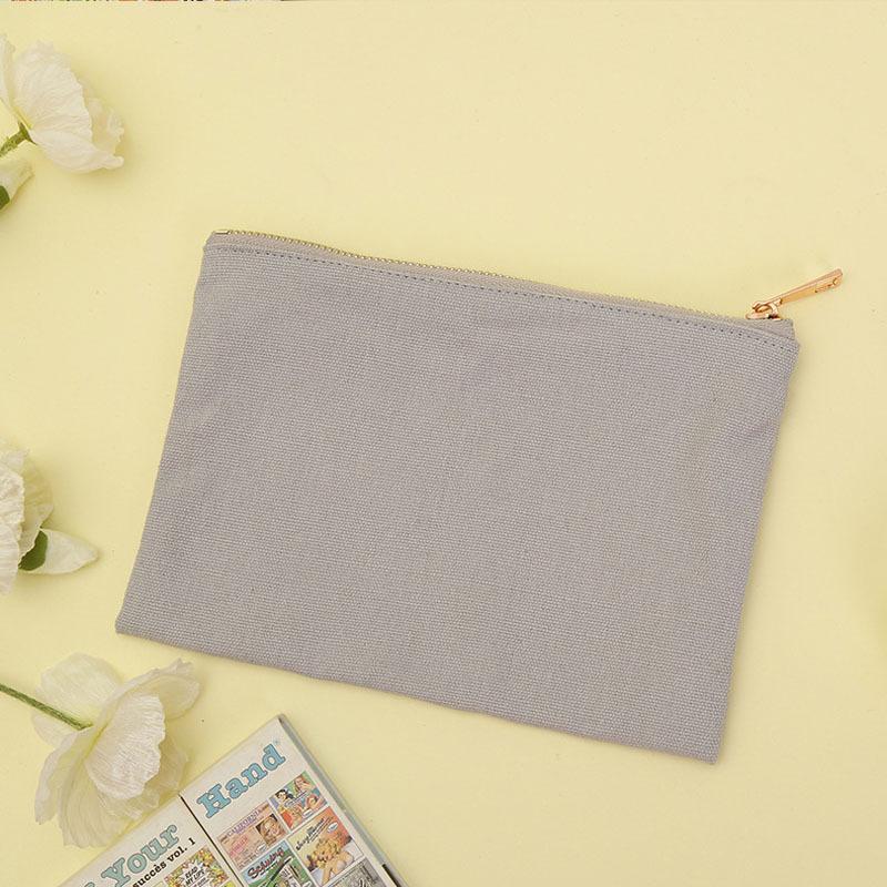 Canvas Zipper Pouch Makeup Cosmetic Brush Travel Case Luxury Makeup Bag Gold  Fashion Tote Bag with Zipper Reusable
