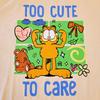 T-Shirt Garfield da Uomo XL Crema Troppo Carino Per Preoccuparsene Grafica Divertente di Gatto Nickelodeon