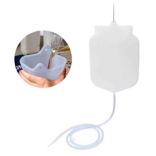 Colon Cleanse Enema Bag Kit, Clear, Portable, Healthy, Coffee, Milk, Cleaning, Healthcare, Silicone Enema Douche (4L)