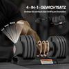 Adjustable Dumbbells Set, 4-in-1 Weights Set with Storage Tray, Non-Slip Handle, 6kg, 11kg, 16kg, 20kg